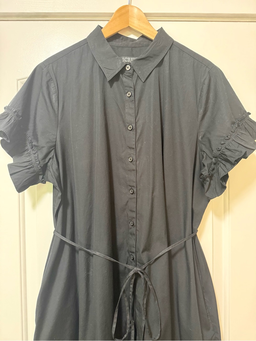 J. Crew Amelia maxi shirt-dress in back cotton poplin 2X - Picture 6 of 10